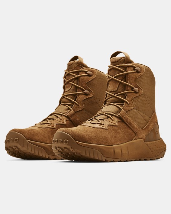 Men's UA Micro G® Valsetz Leather Tactical Boots, Brown, pdpMainDesktop image number 3